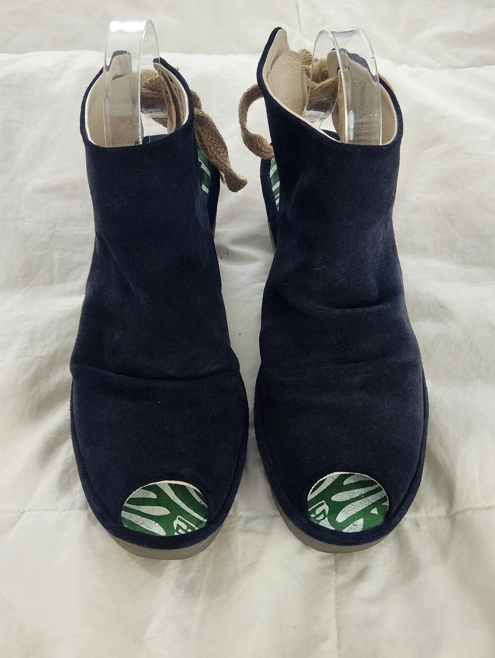 Fly London Yema Wedge 39 Black Suede US Size 8/8.5
